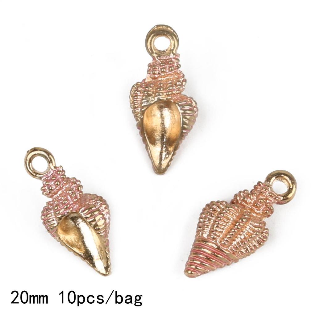 9-12Pcs Multi-Styles Starfish Shell Conch Crown Enamel Charms Pendant For Jewelry Making DIY Bracelet Necklace
