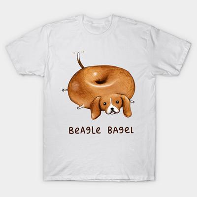 Футболка женская Beagle Bagel Harajuku Print Kawaii футболка летняя с коротким рукавом женская футболка топ футболка