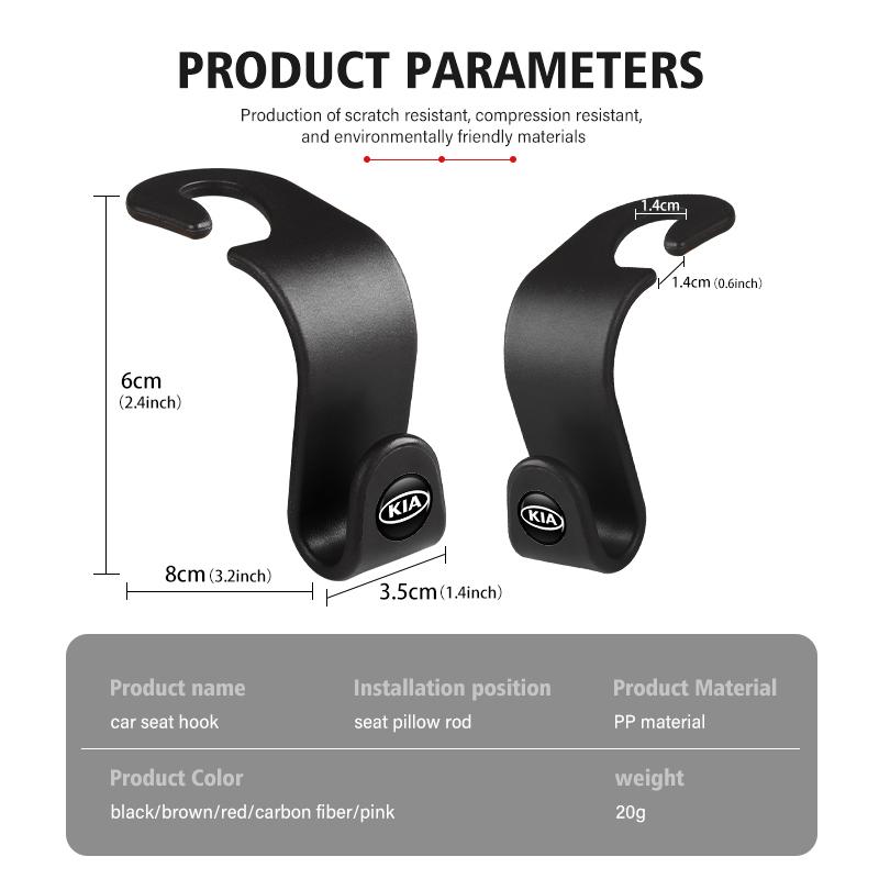 For KIA Auto ABS Multi-Purpose Headrest Hook Car Seat Back Multi-function Hooks Rio K5 K2 Sportage Ceed Sorento Picanto Stinger gbfu50