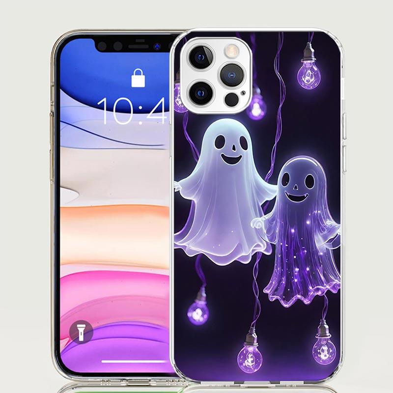 Милый чехол для телефона с привидением на Хэллоуин для iPhone 17 Air 16 15 Plus 11 14 Pro Max 13 Mini 12 7 8 + SE Художественный узор Индивидуальная крышка 17 A