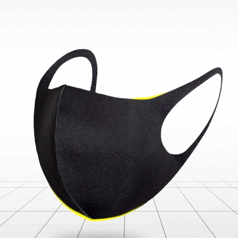 3D трехмерная маска пылезащитная дышащая моющаяся ледяной шелк черная для стройности лица мужчины и женщины 10 шт.