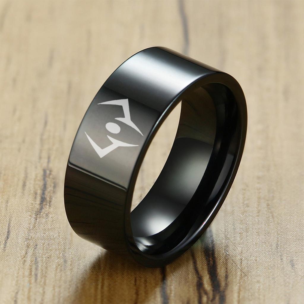 Anime Jujutsu Kaisen Rings Ryōmen Sukuna Cosplay Black Dead Eye Unisex Ring Prop Jewelry Gift Stainless Steel Accessories