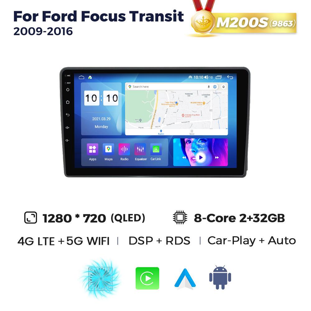 Navifly 8Core 2Din Android автомобильное радио для Ford Focus II C-Max S-Max Fusion Transit Galaxy Kuga 2006-2011 мультимедийный проигрыватель GPS BT