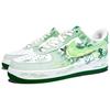 Nike Nike Air Force 1 Нескользящие Устойчивые к истиранию Низкие Скейтбордические Кроссовки Мужские Бело-Зеленые FJ4146-102(Команда217-)