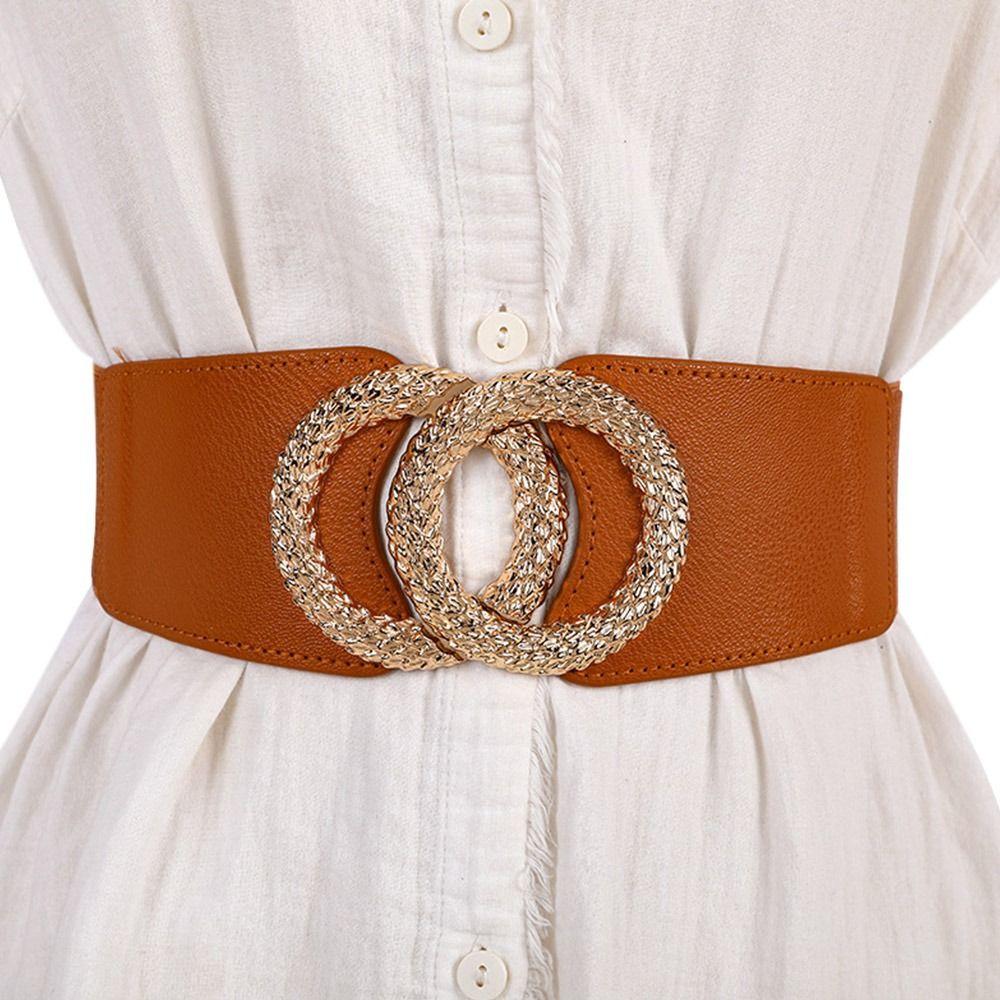 Платье для отдыха, джинсы, эластичная золотая пряжка, корсет, кожаный пояс, роскошные широкие ремни