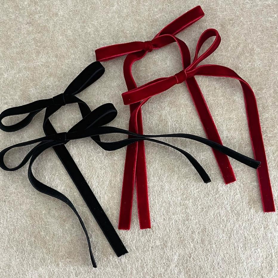 Bow Hair Rope Scrunchies Long Satin Ribbon Bow Elastic Hair Tie Ropes Satin Silky Bow Hair Ties French Bowknot Bands Rope Ponytail Holder Accessories