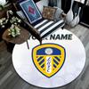 Custom Name,Leeds United pattern round rug,Carpet Rug for Living Room Bedroom Playroom ,Non-slip Floor Mat,Holiday Gifts and Birthday Gifts.