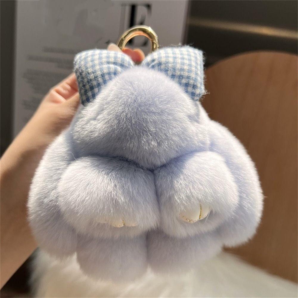 Бантик для волос Кроличий мех Брелок Помпоны Плюшевый кролик Брелок Модный брелок с кроликом Подвеска для пары