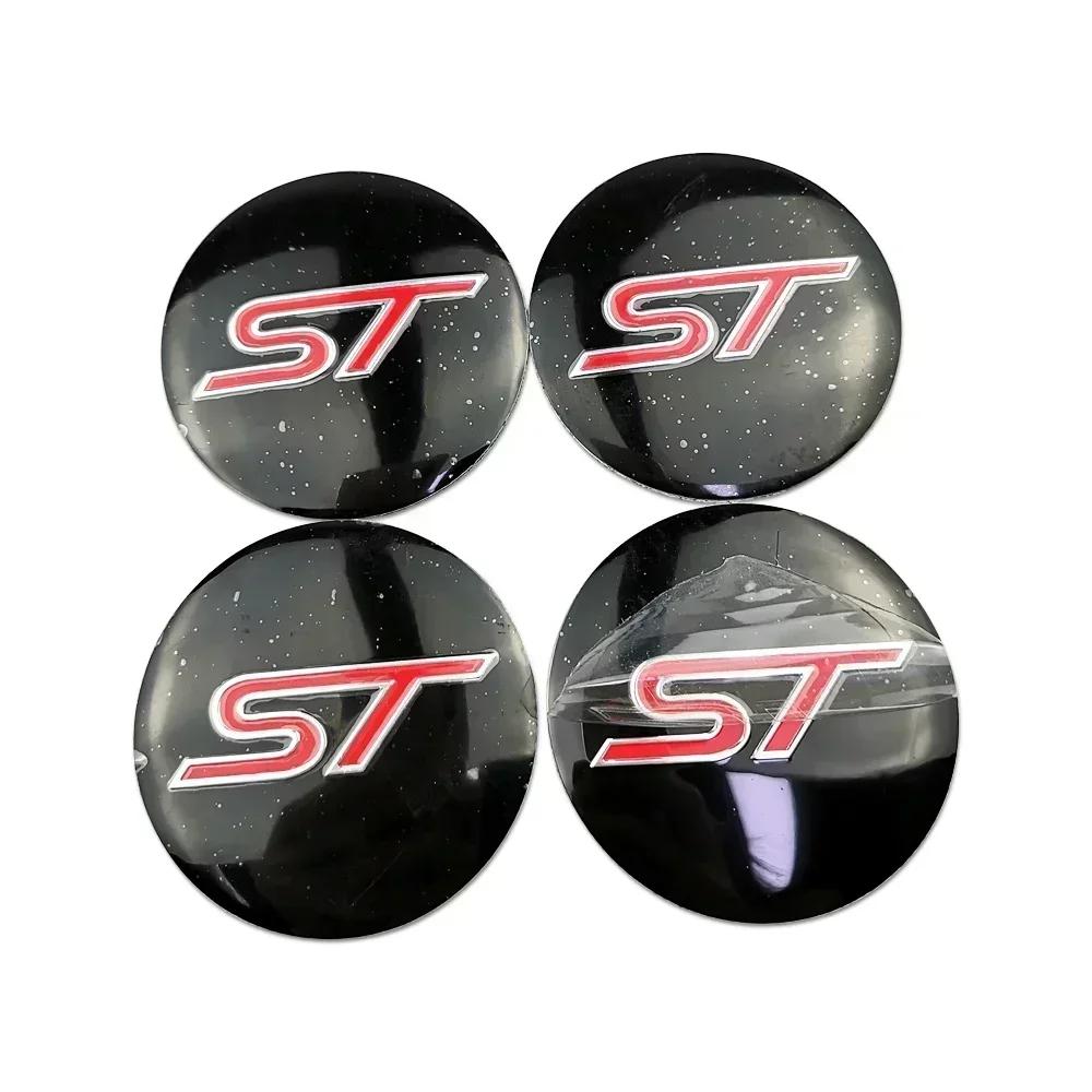 56MM Car Decals Wheel Rims Center Hub Stickers for Ford ST RS Fiesta Edge Explorer Shelby Focus 2 3 Mondeo Kuga Fusion Ecosport