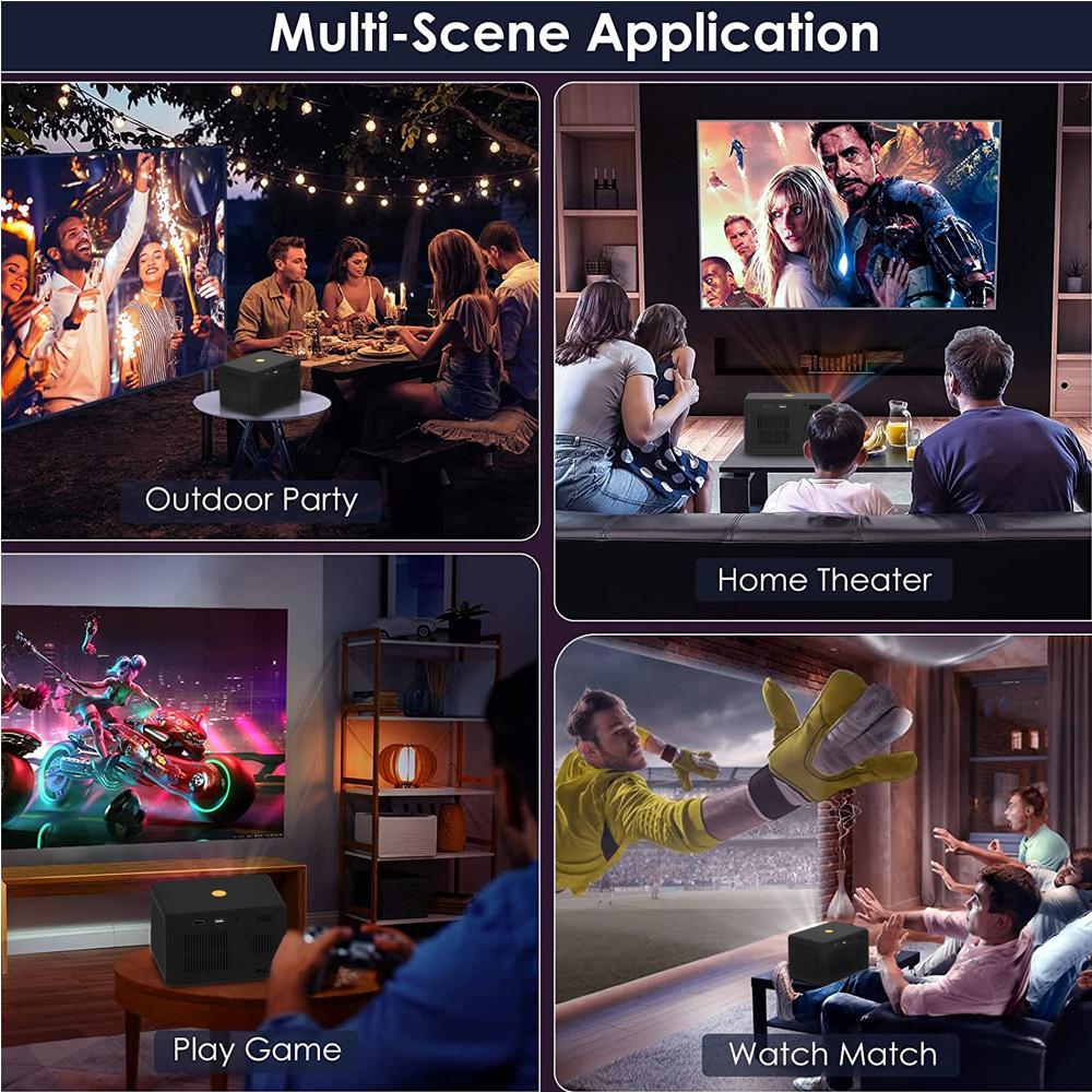 V6 Модернизированная модель Vivicine Y7 Android 9.0 720p Портативный дешевый домашний кинопроектор