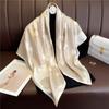 90*90cm Silk Scarf Women Popular Print Foulard Satin Square Head Hijab  Luxury Brand Shawl Bandanna Female Muffler Chiffen Wrap