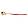 Long Handle Coffee Mixing Spoon Stainless Steel Round Head Ice Cream Dessert Teaspoon Gold Tableware Kitchen Dinnerware Utensil