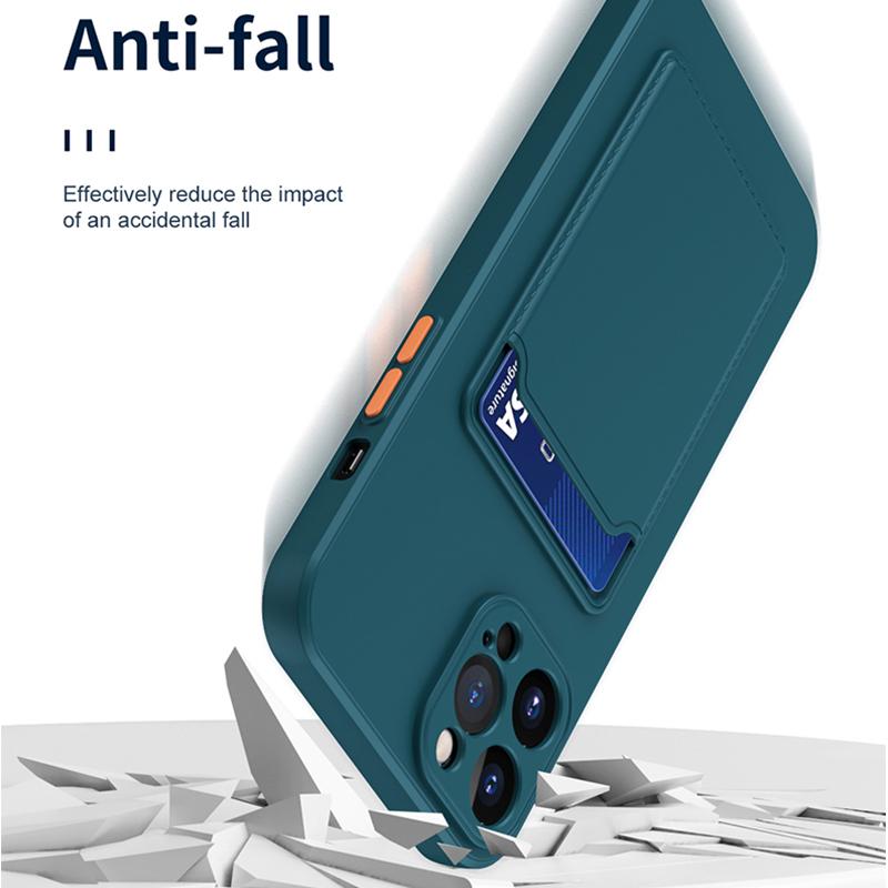 Чехол-держатель для карт памяти для Iphone 14 13 Pro Max 6 8 7 Plus, силиконовая задняя крышка для Iphone 12 Mini 11 Pro Se 2020 X Xr Xs Max, чехол