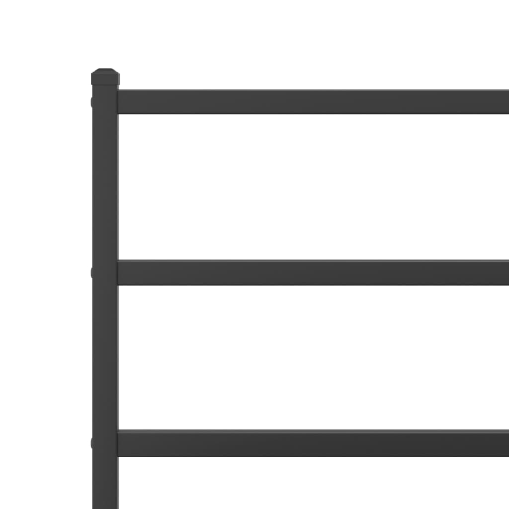 Metal Bed Frame with Headboard and Footboard Black 150x200 cm