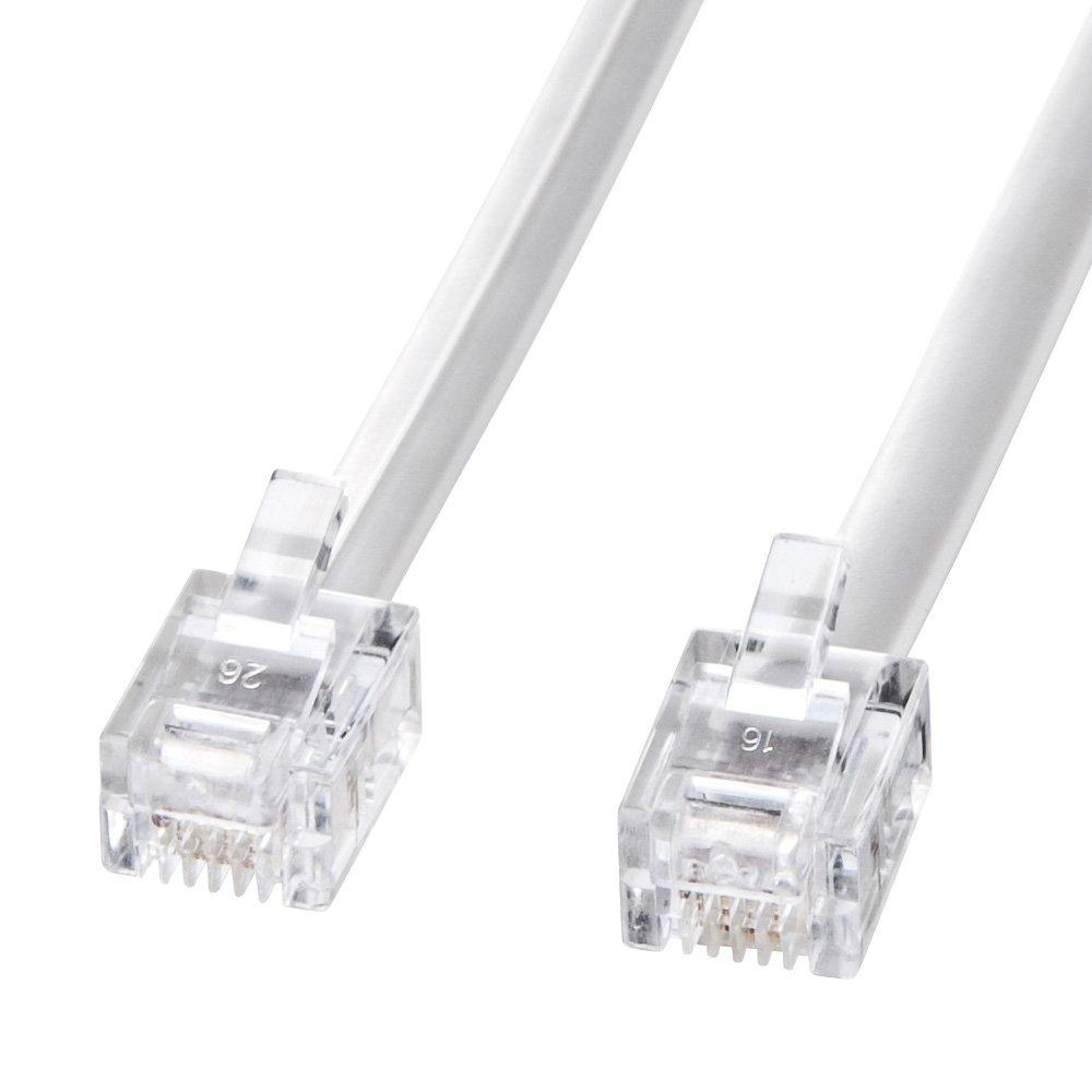 Sanwa Supply Modular Cable 15m (White) TEL-N1-15N2