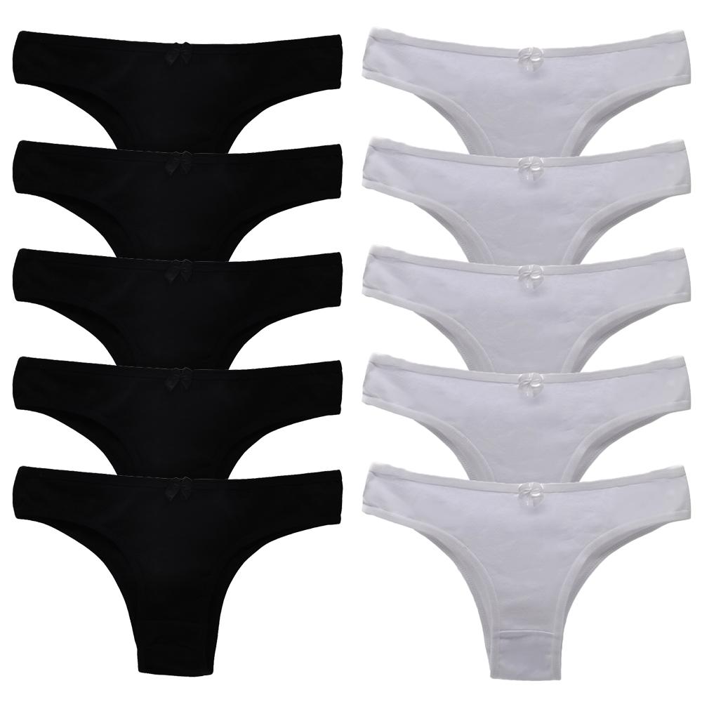 Panties for Woman Cotton Sexy Underwear Ladies Bikini Girls Briefs Soft Knickers Low Waist Intimates Lingerie 10Pcs/set