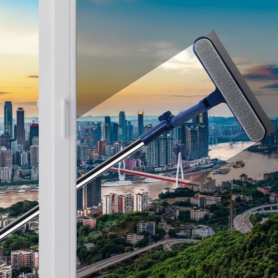 Стеклоочиститель с гибкой угловой головкой, панель с вращением на 180 градусов, двусторонний скребок, встроенная щетка, многоугольный инструмент для чистки стекла