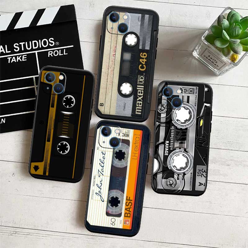 Cassette Vintage Tape Case for Samsung Galaxy M06 M15 M16 M35 M55 M56 A36 A42 A50 A50S A51 A52 A32 A33 A05 A05S A06 A16 A20