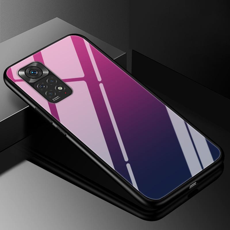 Чехол-бампер из градиентного закаленного стекла для Xiaomi Redmi Note 11 Pro Plus 11pro+ 12 11E 10 8 9 Pro 11s 9t 8T 10s 9s Защитное стекло