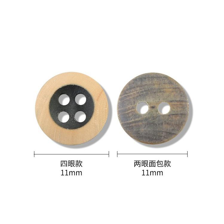 Solid Wood Shirt Button Shirt Wooden Button Children Baby Clothes Cardigan Shirt Decorative Round Buttons