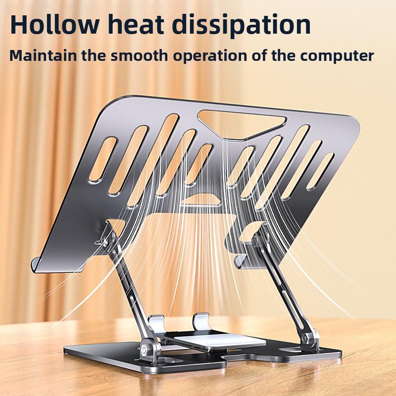 2-in-1 Laptop Phone Cooling Bracket Built-in Silent Fan, Height Increase Air Cooling Stand for Gaming Notebook Desktop