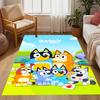 Bluey's Bus Adventure Themed Anti-Slip Rugs - Polyester Home Decor, Suitable for Bedrooms, Living Rooms, Doorways, Studios, and Decorations