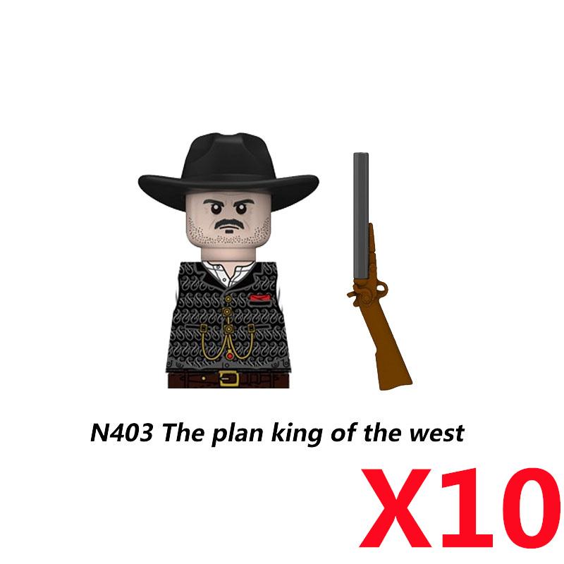 MOC Military Soviet US Soldier Figure Building Block Cavalry Pilot Western Cowboy Detective Weapon Sword Cloak Kid Toy Gift K148