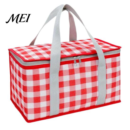 Waterproof Picnic Bag Insulated Bag, Foldable Thermal Lunch Basket for Outdoor, Heavy Cooler Duty Aluminum Foil Food, Camping Accessory Durable