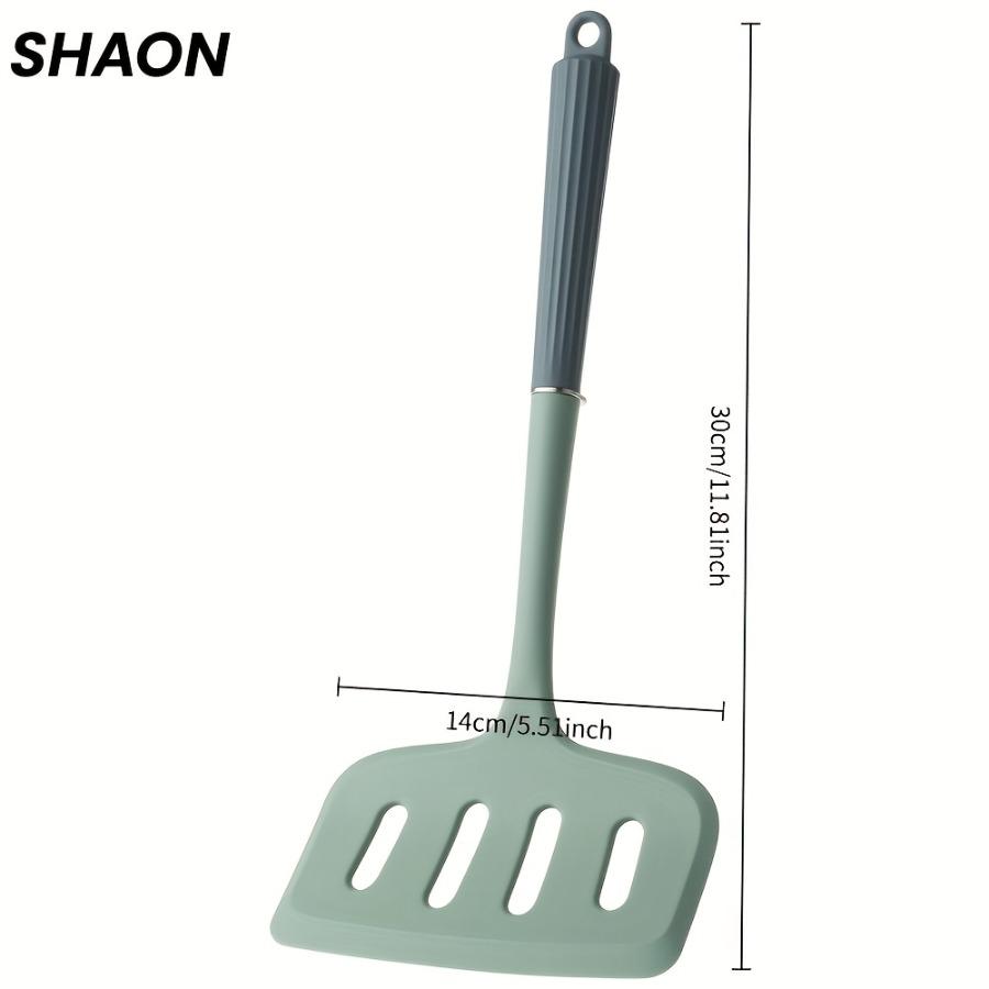 Силиконовая прорезная лопатка SHAON, Лопатка для тамагояки, Лопатка для переворачивания стейков и рыбы, Лопатка-перевертыш, Кухонная лопатка, Многофункциональная силиконовая лопатка