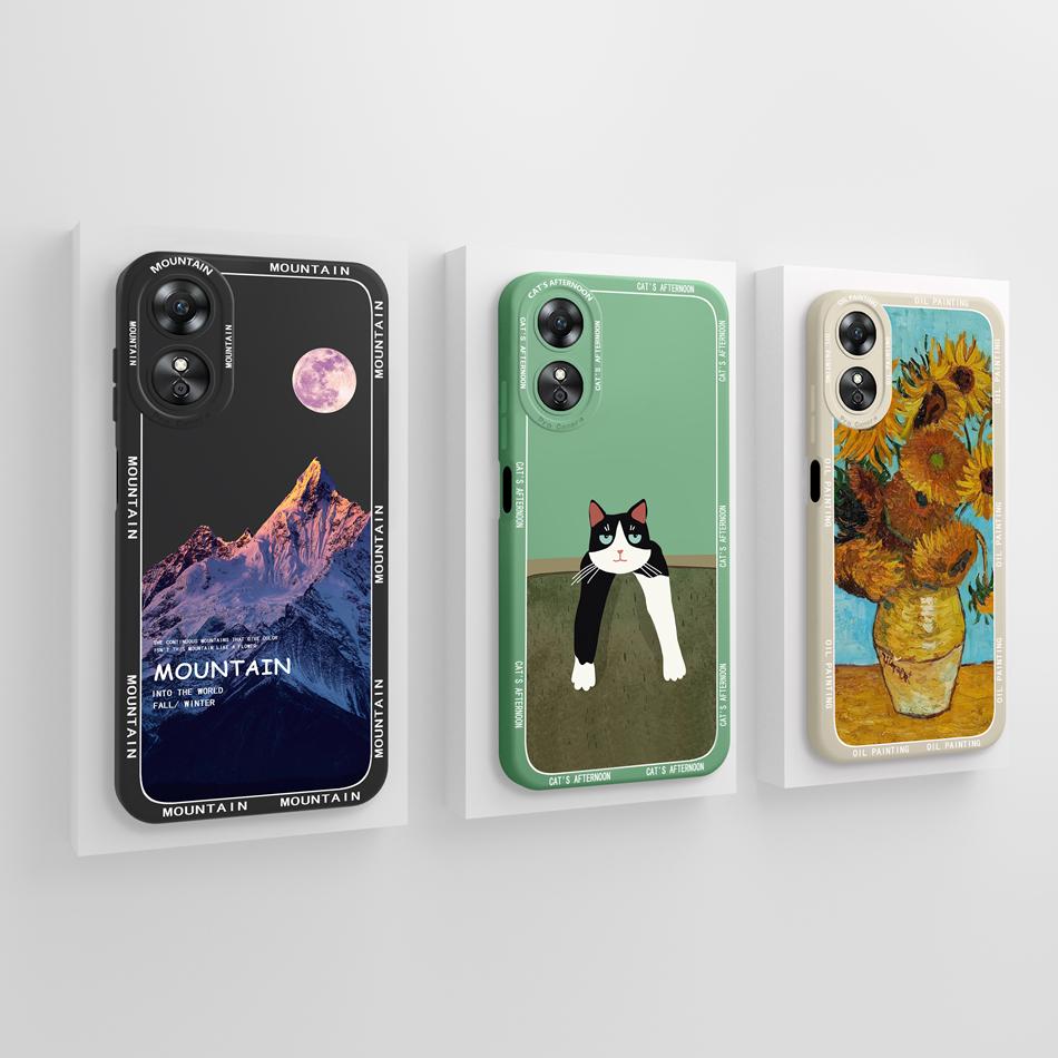 For OPPO A17 A17K Case Butterfly Camera Protection Back Cover Soft Liquid Silicone Anti Choc Funda For OPPO A 17 OPPOA17K Capa