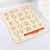 Деревянная доска для практики письма с буквами, двухсторонняя доска для прописи алфавита, обучающая доска для малышей дошкольного возраста, азбука