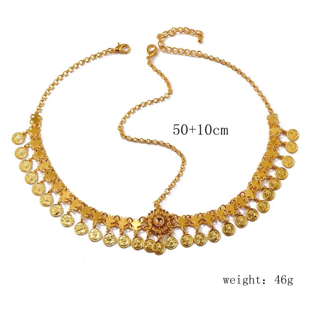 Boho Alloy Headwear With Water Drop Shape And Coin Tassels For Festival Wear