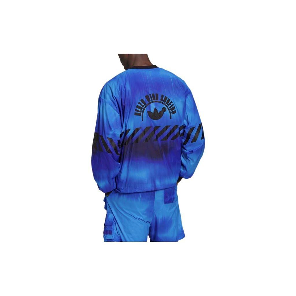 Adidas Оригинальная толстовка с длинным рукавом и круглым вырезом с принтом логотипа для мужчин, синяя HD4808