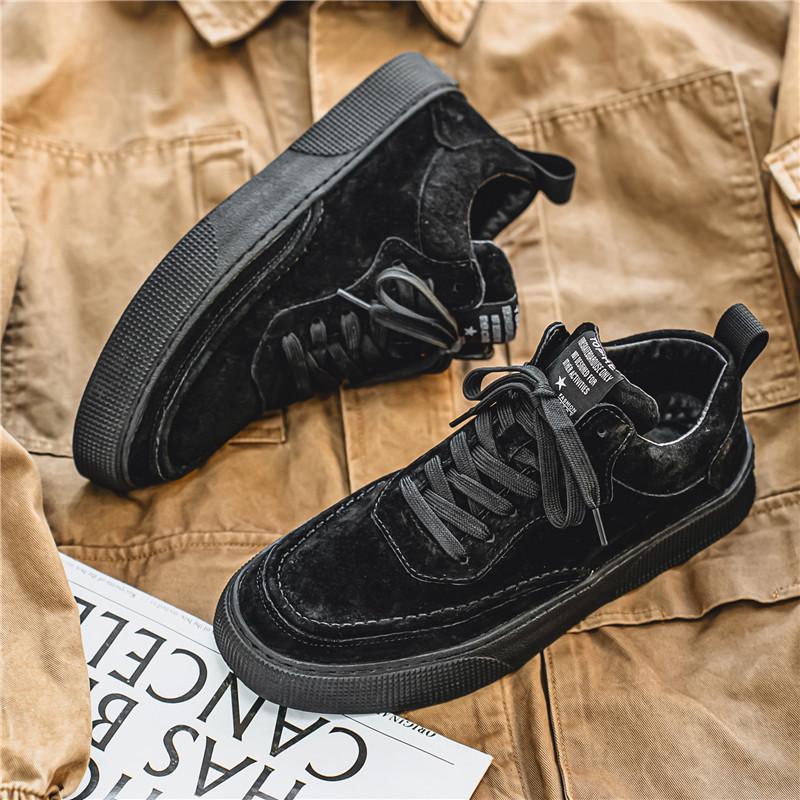 Men's Retro Low-Top Sneakers: Trendy Solid Color Casual Sports Shoes for Spring and Autumn