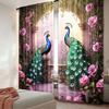 2 шт. Ретро шторы с принтом павлина для кабинета, кухни, гостиной, комнаты в общежитии, спальни, комнатного декора, домашнего декора A