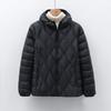 90 Fleece New National Standard Women's Clothing Autumn and Winter New Light Down Jacket Wavy Pattern Women's Hooded Jacket