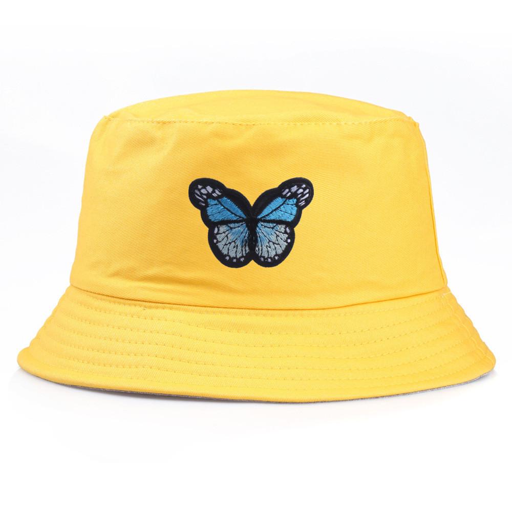 Embroidery Pattern Butterfly Bucket Hat Fisherman Hats Stylish Casual Headwear