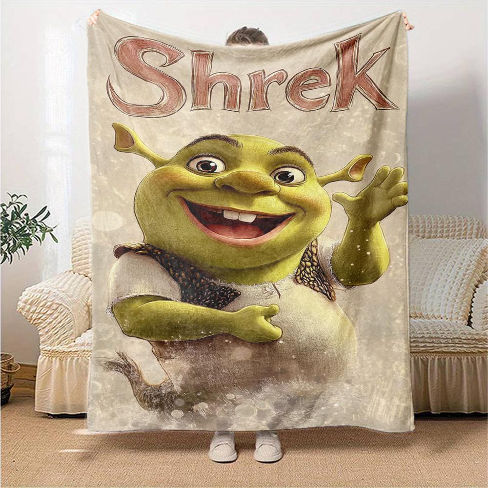 Shrek Theme Printed Blanket - Perfect for Couch, Bed, Travel & Outdoor Use | Machine Washable, Cozy & Durable.