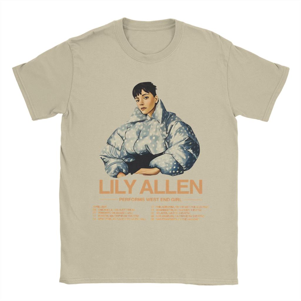 Hipster Lily Allen West End Girl Tour 2026 TShirts for Unisex Round Neck Pure T Shirts Short Sleeve Tee Shirt Plus Size Clothes