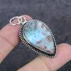 Republic Larimar Gemstone 925 Sterling Silver Jewelry Pendant 2.17" A6s24