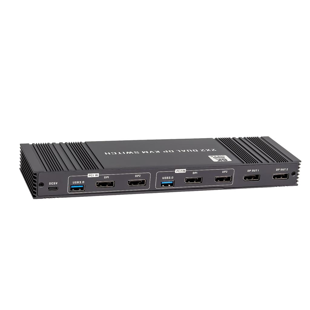 K10-2 USB 3.0 Двойной выход DP 8K 60Гц 2x2 Версия 2.1 KVM-переключатель для 2 компьютеров/мониторов