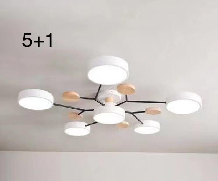 Nordic Macaron Ceiling Light - Modern Minimalist, Solid Wood Fixture for Living Room, Hall, Bedroom, or Restaurant.