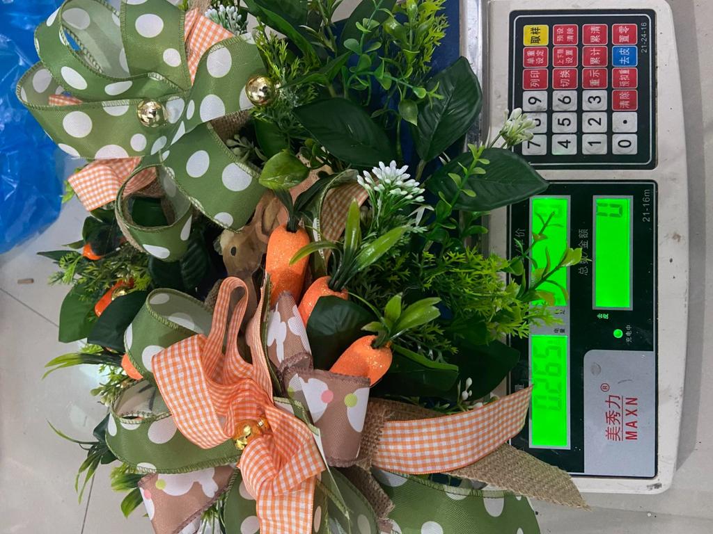 Венок для входной двери, милый венок кролика с золотыми яйцами, искусственными и морковью, для весенней стены дома