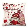 1 Чехол для подушки «Гном любви на День святого Валентина», Современная наволочка на молнии, Машинная стирка, Тканый декоративный чехол для подушки с дизайном в виде сердца и полосок