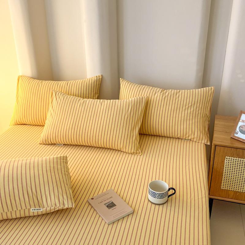 Хлопковая простыня Пододеяльник Спальня Двухъярусная кровать Покрывало из чистого хлопка Простыня Постельный набор Простой стиль