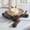 Handicraft Antler Candle Holder Vintage Tealight Holder Rustic Style Desktop Ornament  Office