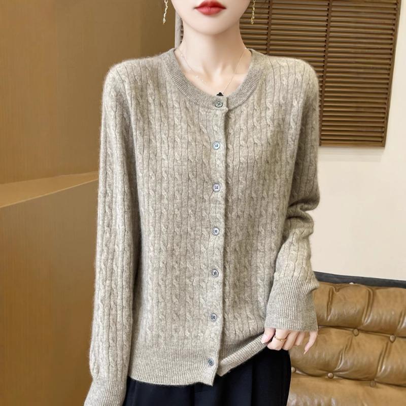 DAFIFY Women's Fashion Casual Fall Winter Solid Color Print Long Sleeve O-Neck Sweaters