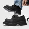 Big Head Leather Shoes Men's Shoes Trendy Black Niche Mickey High Sense Derby Shoes Thick Sole Heightened Ruffian Handsome 9522-H
