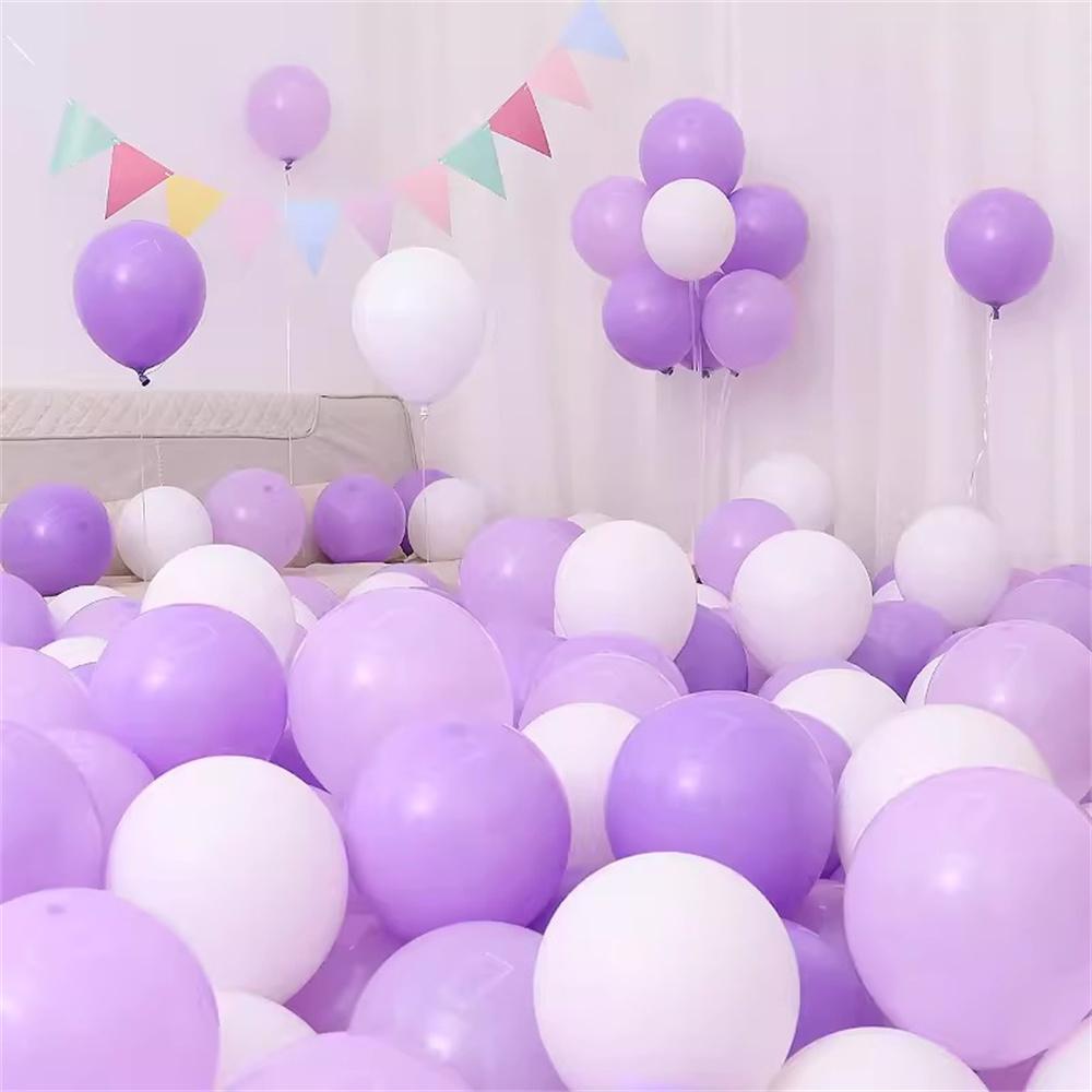 Серебряные 20 шт. Белые Фиолетовые Металлические Латексные Хромированные Шары Свадебные Украшения Матовые Глобос Украшения для Дня Рождения