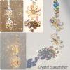 Faux Crystal Flower Suncatcher Decoration Indoor Outdoor Colorful Faux Crystal Double Sunflower Window Hanging Ornament Rainbow Maker Pendant